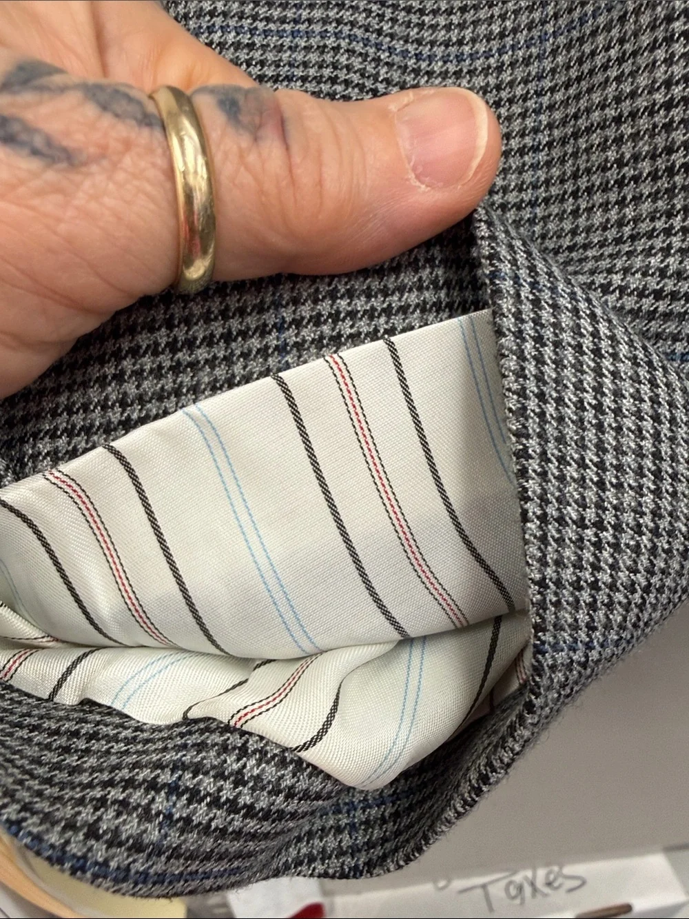Lauren Ralph Lauren Men’s 48R Gray Houndstooth Windowpane Blazer Sport Coat